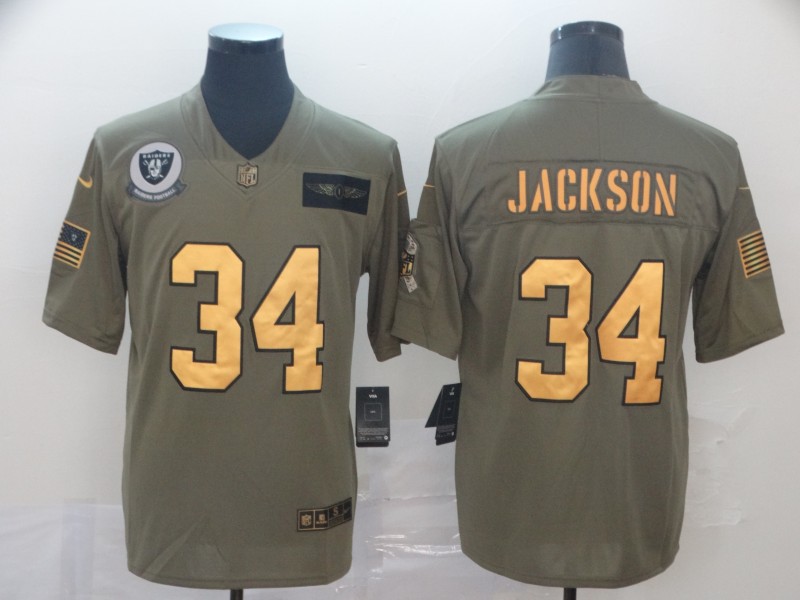 Men's Las Vegas Raiders Bo Jackson #34 Brown Jersey